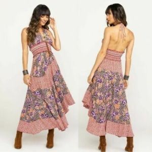 Free People halter dress. Asymmetrical hem. NWOT